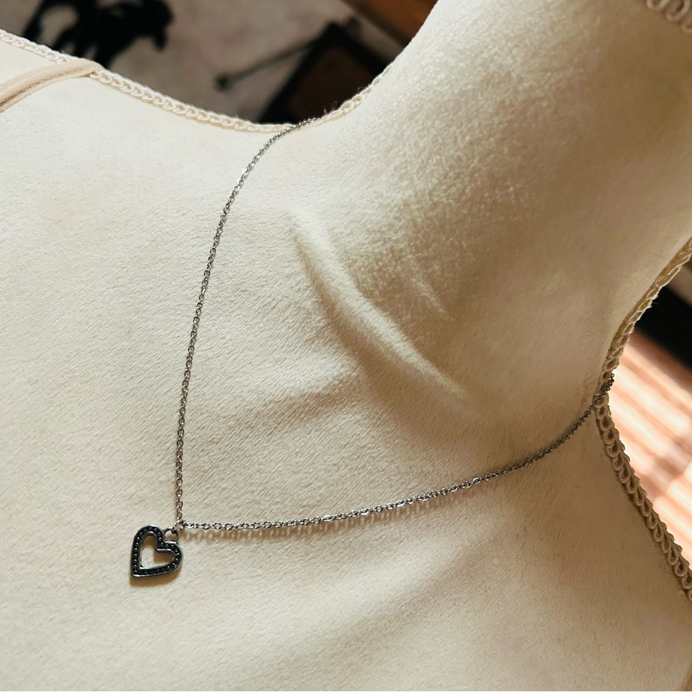 Handcrafted dual sided open heart pendant on chain necklace